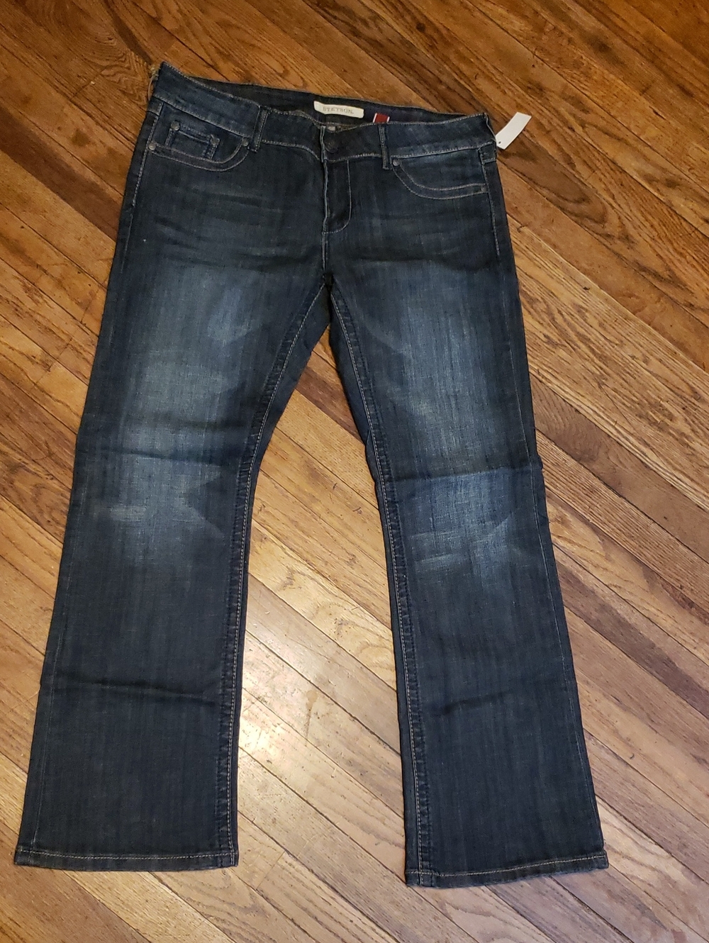 Stetson Dark Blue Denim Jeans with Tan Stitching NWT